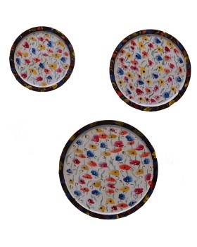 Wooden Wall Decor Plates - Set of 3 